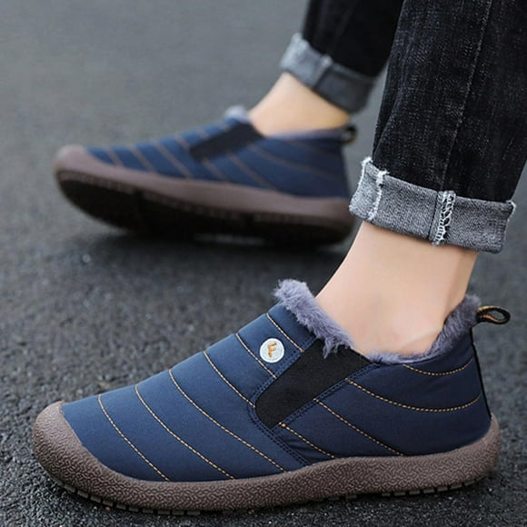 jsaierl Couples Comfortable Casual Shoes Women's Men Winter Water-resistant Flat Fleece Lined Boots