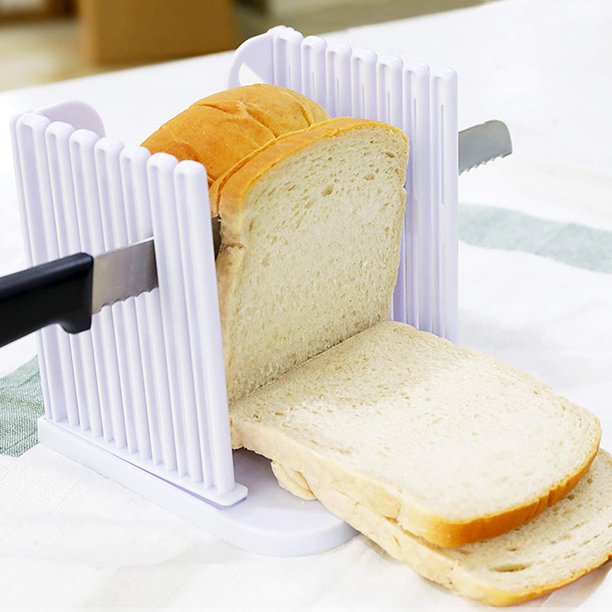 Plastic Bread Slicer for Homemade Bagel Loaf/Toast, Foldable Bread Cutter Guide, Adjustable ...