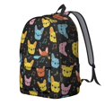 thumbnail image 2 of French Bulldog and Music Note Backpack for School, Cute School Bag with Adjustable Shoulder Straps and Padded Back, 15.7"x11.8"x5.5", 2 of 5