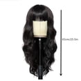 thumbnail image 3 of Pisexur Belleza Maquillaje Peluca larga ondulada de 25 pulgadas para mujer con flequillo, fibra química, cabello largo y rizado, cubrecabezaspara mujeres y hombres, 3 of 5