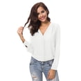 thumbnail image 1 of Urban CoCo Womens V Neck Chiffon Blouse (White, S), 1 of 6