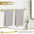 thumbnail image 2 of Brushed Gold Bathroom Hardware Set, 4-Piece Bath Towel Bar Set SUS304 Stainless Steel Towel Rack Set for Bathroom, 23.6 inches Bathroom Towel Holder Set Wall Mounted, 2 of 6