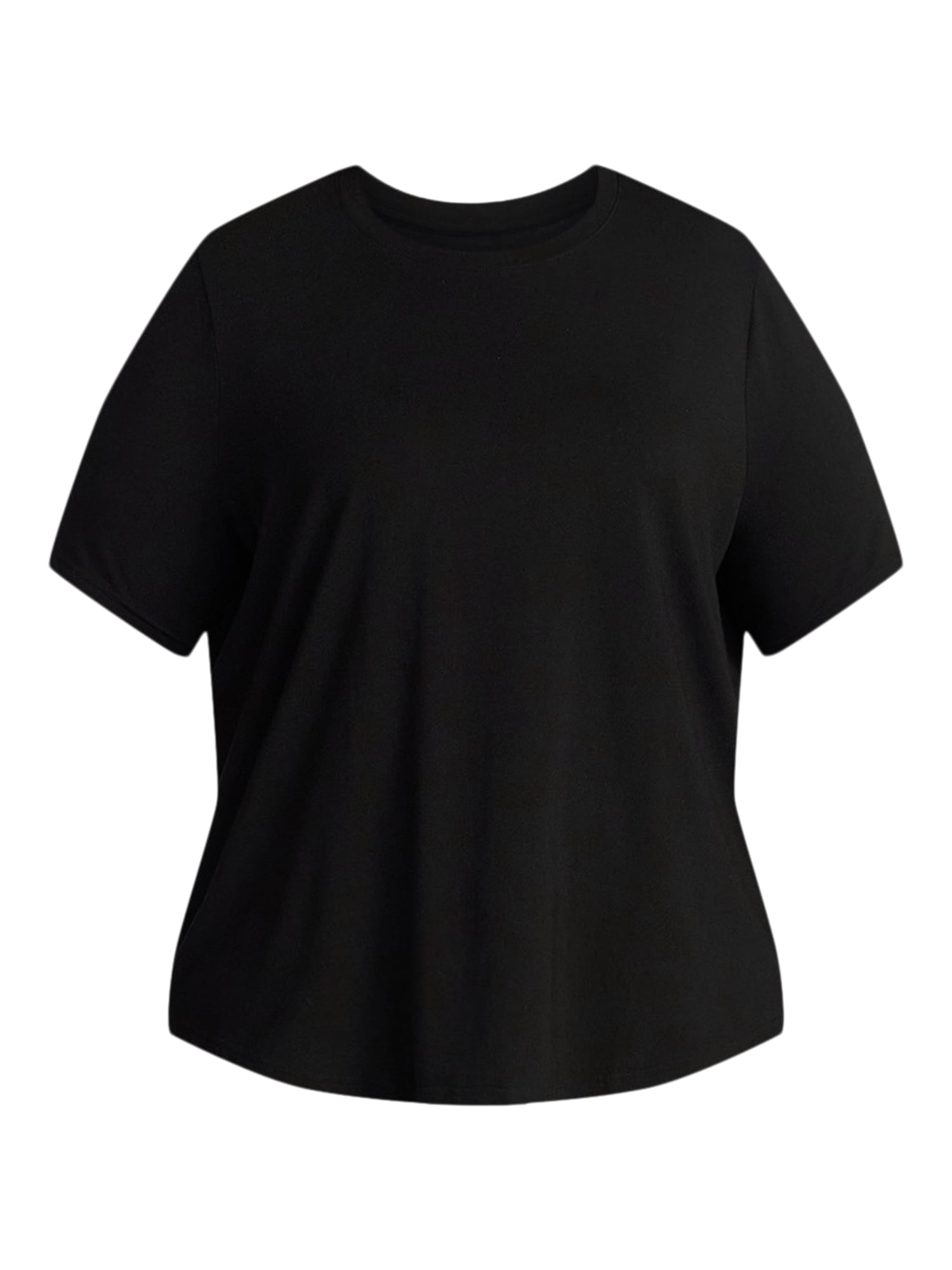 Terra & Sky Women's Plus Size Crewneck Tee with Short Sleeves, Sizes 0X-5X