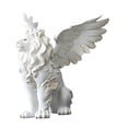 thumbnail image 3 of Estatua de león, figura decorativa coleccionable, adorno de mesa para chimenea. Blanco, 3 of 9