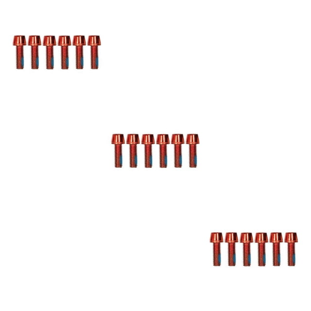 fastboy Lot de 6 Vis de Potence de Vélo en Acier Inoxydable Montage Hexagonal avec Accessoires de Rondelle Rouge M6 3Ensemble