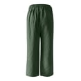 thumbnail image 5 of Mens Linen Cotton Pants Drawstring Waist Lightweight Loose Fit Straight Leg Casual Beach Travel Pants 3XL, 5 of 7