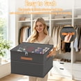 thumbnail image 3 of Shoe Organizer for Closet, Foldable Shoe Storage Containers with Clear Cover, Bottom Support, Fits up to 16 Pairs, Gray, 3 of 8