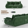 thumbnail image 6 of 2-Seater Modular Sectional Sofa, Comfy Loveseat with Throw, Deep Seat Memory Foam Small Couches for Small Space, Living Room Apartment, Green, 6 of 10