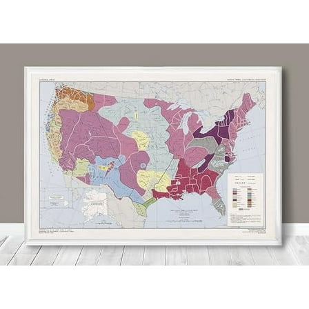1967 US Native American Tribes Map - Cultures and Languages - Indigenous Indian People History - Social Studies Classroom Decorations - Geography Wall Art Decor Unframed (23"x34")