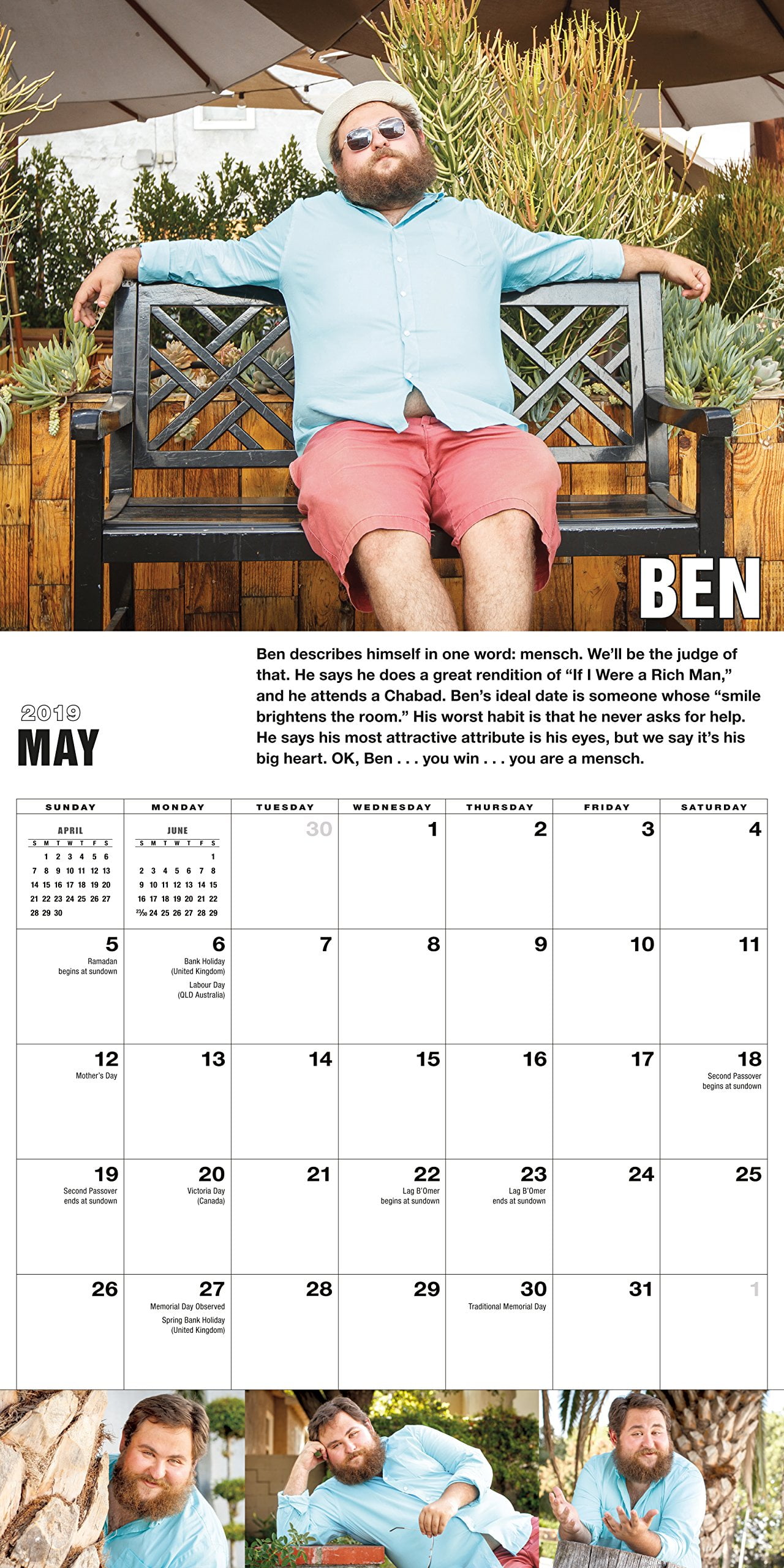 Nice Jewish Guys Wall Calendar 2019: You Can Take Them Home to Mom! (Other)  - Walmart.com