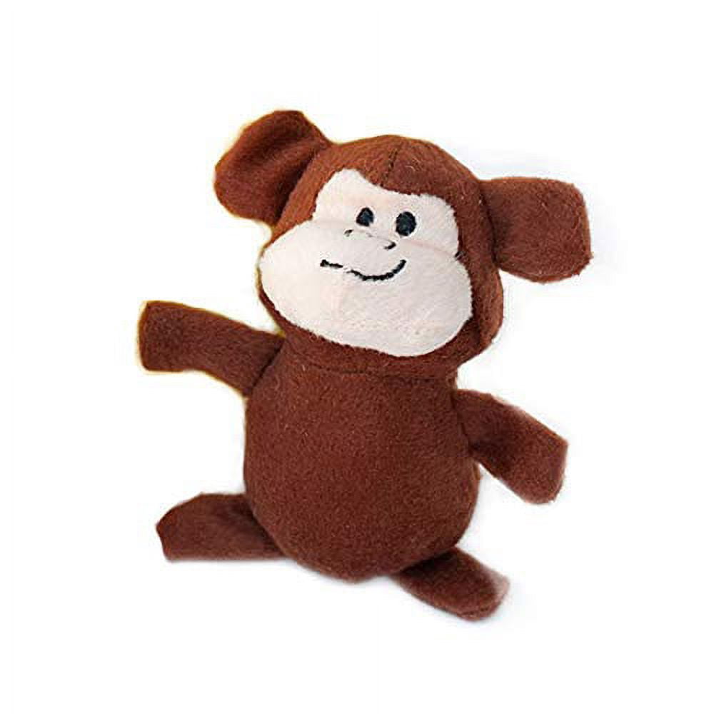 ZippyPaws - Zoo Friends Burrow, Interactive Squeaky Hide and Seek Plush Dog Toy - Monkey ?n Banana