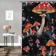 thumbnail image 2 of BCIIG Mushrooms Forest Psychedelic Art Bathroom Decoration Set Polyester Curtain with Hooks 60"x72, 2 of 7