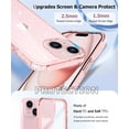 thumbnail image 6 of Compatible with iPhone 15 Case with 2X Screen Protectors + 2X Camera Lens Protectors, [Not Yellowing] Clear Glitter Phone Case, Protective Shockproof Women Cover for 6.1 Inch - Pink, 6 of 12