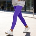 thumbnail image 6 of Plus Size Women Polyester Spandex Winter Tight Yoga Pants, Stretch Elastic Waist Solid Color Long Sports Trousers, Versatile Slim Fit Bottoms for Shopping Travel Daily | TruHer,Purple 2XL, 6 of 8