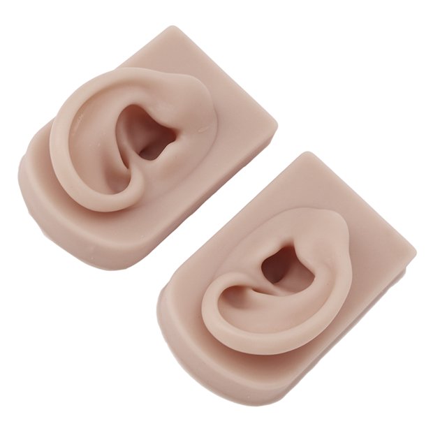 Practice Ear Model, Flexible Soft Silicone Ear Model 1 Pair For Hospital For Adults Light Skin Color,Medium Skin Color,Dark Skin Color