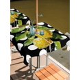 thumbnail image 2 of Outdoor Tablecloth with Umbrella Hole for Patio/Picnic/Party/Camping, Yellow Lemon Waterproof Table Cloth Square Cover Washable, Summer Farmhouse Fruits Black White Polka Dot (54"x 54"), 2 of 9