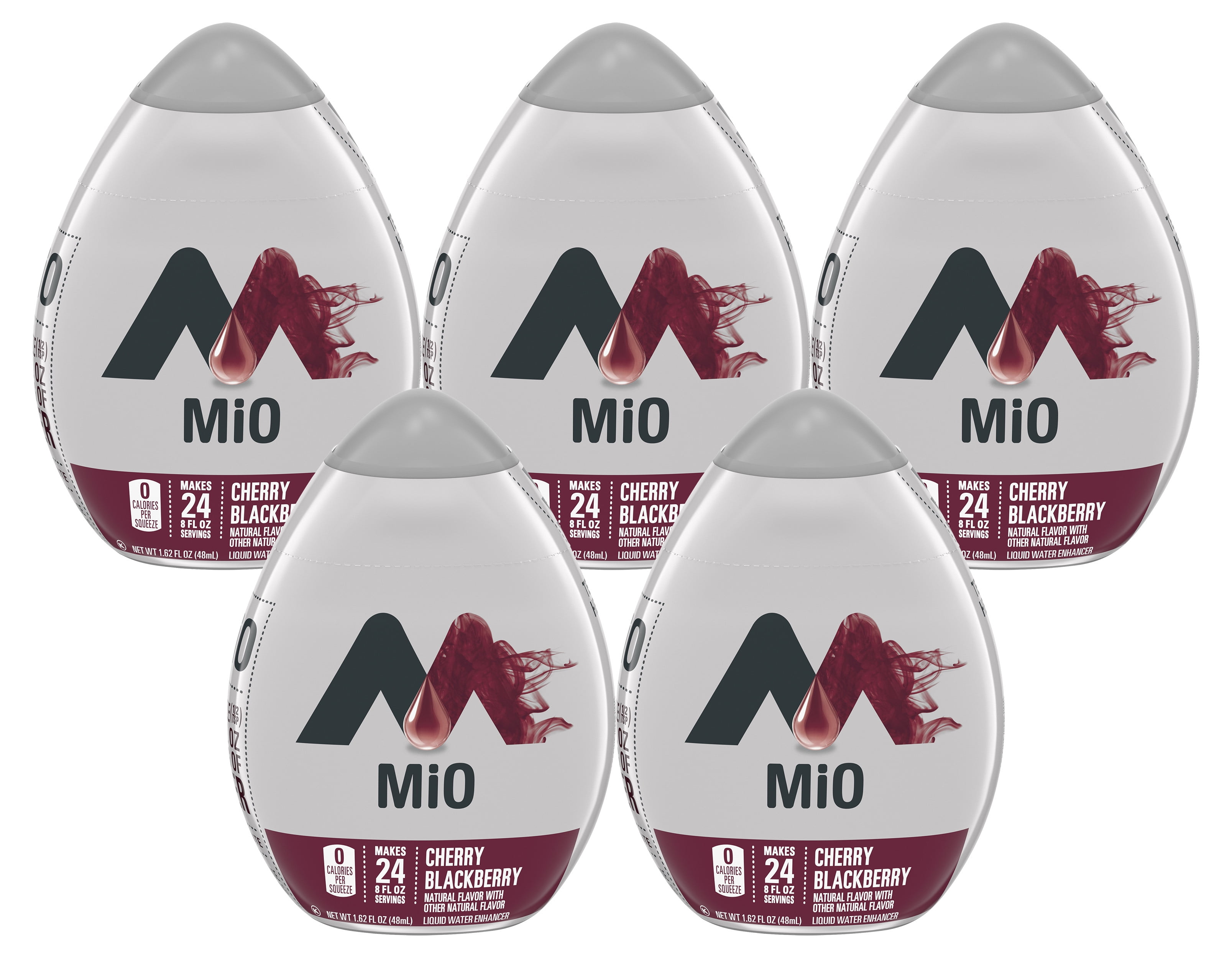 MiO Cherry Blackberry Liquid Water Enhancer , Caffeine Free, 1.62 fl oz Bottle (Pack-5)