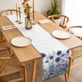 thumbnail image 3 of Table Runner 48 Inches Long for Kitchen Dining, Purple Flowers Dresser Scarf Farmhouse, Dining Table Decorations for Wedding/Parties, Spring Garden Floral Leaves Botanical Country 13 x 48 In, 3 of 8