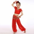 thumbnail image 5 of Kids Belly Dance Dress Girls Chiffon Sequins Dress Toddler Girls Dance Dress Outfit Performance Show 4-5 Years, 5 of 7