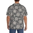 thumbnail image 3 of Sikiie Sparkling Snowflakes Men's Cuban Shirt, Hawaiian Shirts, Business Casual Button Down Shirts, Short Sleeve Shirt-X-Large, 3 of 5