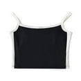 thumbnail image 4 of Women Patchwork Crop Cami Tank Color Block Sleeveless Square Neck Slim Fit Cropped Vest Top Blue M, 4 of 4