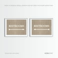 thumbnail image 1 of Restrooms Burlap Wedding Party Directional Signs, Double-Sided Big Arrow, 1 of 3
