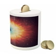 thumbnail image 3 of Space Piggy Bank, Galaxy with Stars and Black Hole Mysterious Celestial Magic Astral Universe View, Ceramic Coin Bank Money Box for Cash Saving, 3.6" X 3.2", Orange Blue, by Ambesonne, 3 of 4