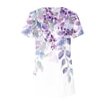 thumbnail image 4 of PVCS Womens Tops Clearance Under $5 Women's Casual Round Neck Casual Button Printed Short Sleeve Blouse Short Sleeve Round Neck Blouse/Shirt, 4 of 5