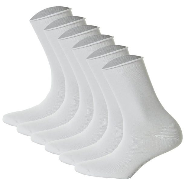 Hudson 6 pares de calcetines para mujer - Only 6-pack, calcetines cortos, borde enrollable, Unicolor Blanco 39-42