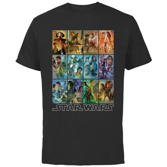 Star Wars Celebration Mural Art Panels - Short Sleeve Cotton T-Shirt for Adults- Customized-Black