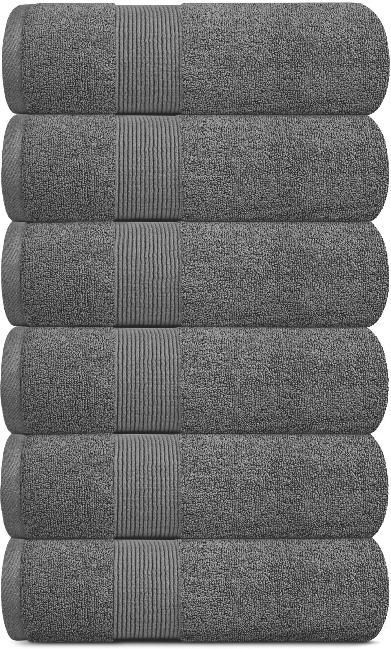 Resort Collection Soft Hand Towels | 16x27 Luxury Hotel Plush & Absorbent Cotton Hand Towel [6 Pack, Smoke Grey]