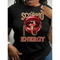 thumbnail image 1 of Short Sleeve Scorpio Print T-shirt, Casual Crew Neck Top for Spring & Summer, Women's Clothing, 1 of 6