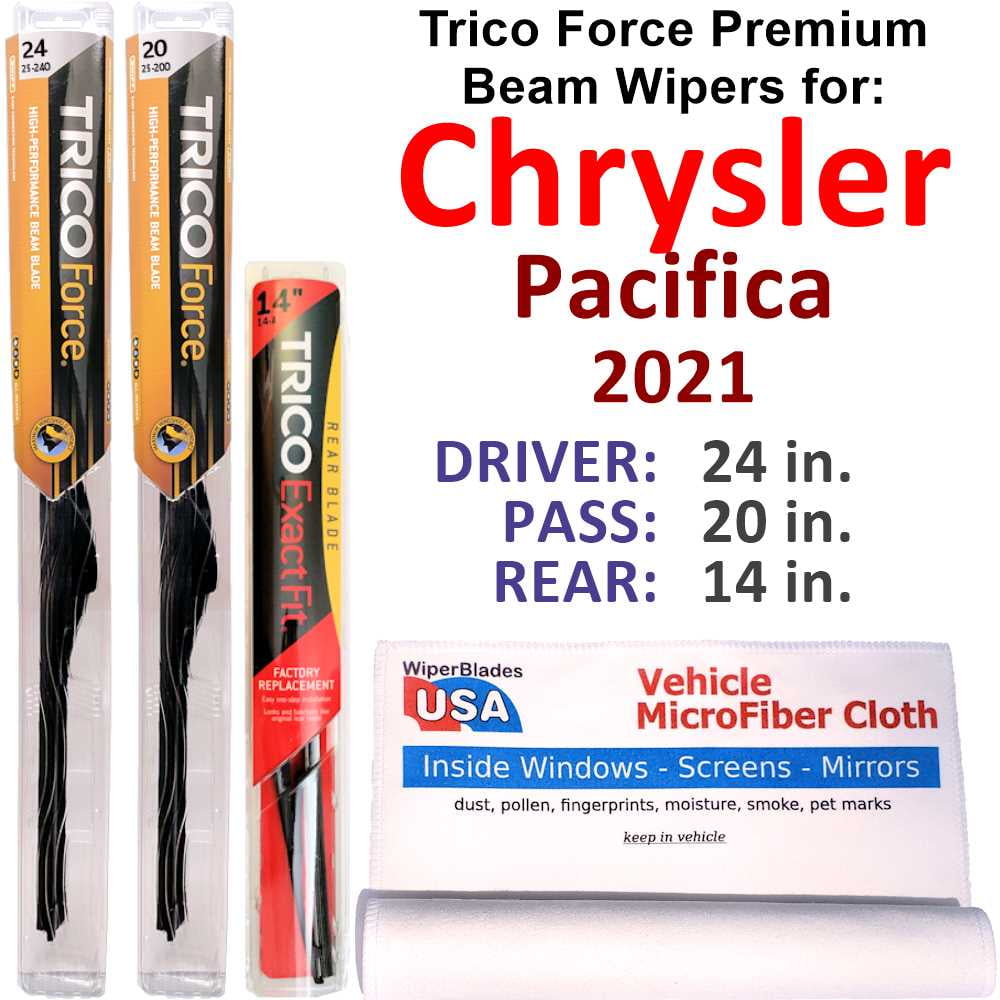 2021 Chrysler Pacifica Performance Beam Wipers (Set of 3) w/Rear Wiper