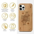 thumbnail image 4 of Case Yard Wooden Case Outside Soft TPU Silicone, Slim Fit Shockproof Wood Protective Phone Cover for Girls Boys Men and Women, Supports Wireless Charging Queen of Spade Design case for iPhone-11-Pro, 4 of 7