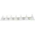 thumbnail image 1 of NUVO 60/294 Seven Wall-Vanity Light Fixture, 7, Textured White/Alabaster Glass, 1 of 1