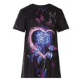 thumbnail image 3 of Blusa suelta de manga corta con cuello redondo y estampado a la moda para mujer Pompotops hfajkhk128986, 3 of 8