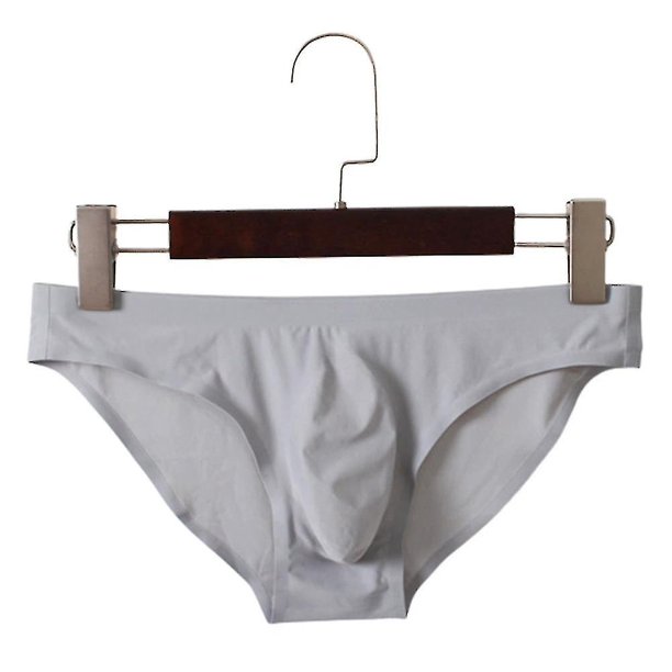 Calzoncillos tipo bóxer de seda helada sin costuras para hombre, ropa interior, bragas (azul cielo)