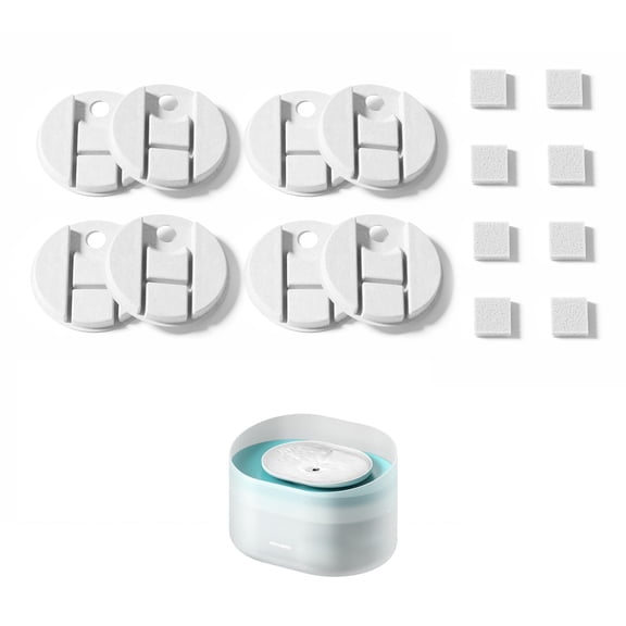 Petlibro Replacement Filters for Capsule HYZ01 Dog Fountain PLWF008, 4 Month Set of Filters for Dog Water Dispensers, 8 Count Pack, White
