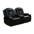 thumbnail image 2 of Recliner Loveseat with LED Lights, Living Room Furniture Set, Breathing Power Leather Sofas with Storage Console/Cup Holders, 2 of 14