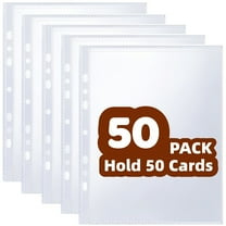 Photo Sleeves Transparent Refill Pages Sheet Protectors for A5 Binder 50 Pack 6x8.5 Inch