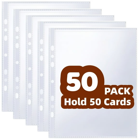 Photo Sleeves Transparent Refill Pages Sheet Protectors for A5 Binder 50 Pack 6x8.5 Inch