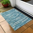 thumbnail image 6 of Addison Rugs Chantille Indoor/Outdoor Transitional Stripes Teal Washable Rectangle Rug, 1'8" x 2'6", 6 of 6