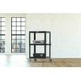 thumbnail image 6 of Luxor Leader Adjustable-Height Three-Shelf Media Utility Cart, 24" W x 18" D, Black, 6 of 12