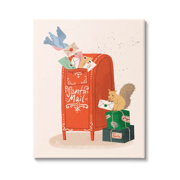 Stupell Industries Santa Mail Holiday Parcels Letters Graphic Art Gallery Wrapped Canvas Print Wall Art, Design by Kristina Hultkrantz