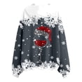 thumbnail image 7 of Women's Hoodies Sweatshirts Women's Christmas Printed Hoodie With Casual Loose Zipper Hoodie Navy L, 7 of 7