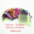 thumbnail image 2 of 100pcs 9x12 10x15 13x18 15x20cm Organza Bags Jewelry Pouches Jewelry Packaging Bag Jewellery Bag Packaging For Jewelry Bags Yellow 13x18cm, 2 of 6