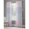 thumbnail image 3 of Abstract Stripe Sheer Curtains 84 Inch Long 2 Panels, Classic Pink Blue Lines Art Light Filtering Rod Pocket Curtains, Sheer Voile Drapes for Living Room Bedroom, 52"x84", 3 of 8