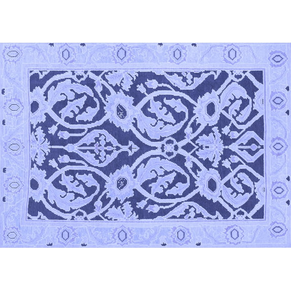 Ahgly Company Indoor Rectangle Abstract Blue Modern Area Rugs, 6' x 9'