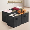 thumbnail image 3 of Juego de 12 Cubos de Almacenamiento de Tela Plegables con Asas, 11 Pulgadas, Botes Organizadores Plegables para Estantes, Clóset, Guardería y Decoración del Hogar, negro, 3 of 8
