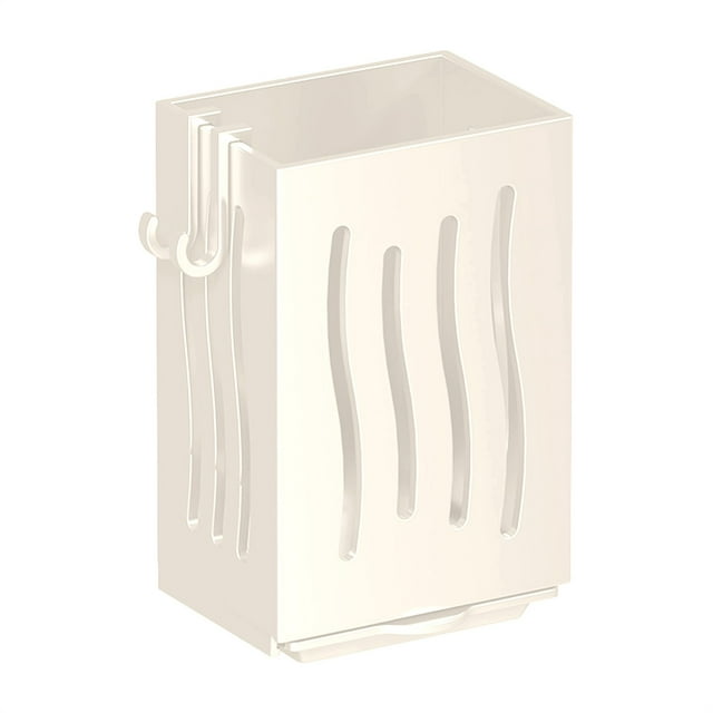 BINGLI Utensil Drying Rack, Wall Mounted Utensil Holder Kitchen Drainage Basket Accessories, Plastic Dish Drainer Cutlery Fork Spoon Holder Organizer, with Drain tray and Hooks